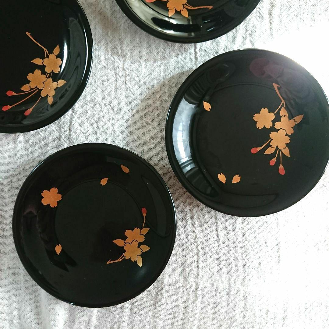 桜づくし 漆器 銘々皿 小皿 蒔絵 /輪島塗 越前漆器 茶道具 骨董 椀　印判