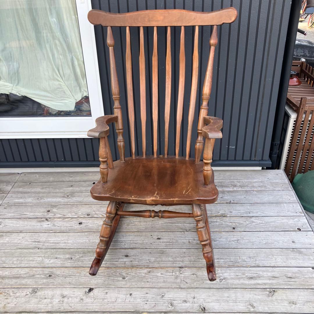 昭和レトロ 秋田木工 木製 ロッキングチェア アームチェア 古家具 ビンテージ