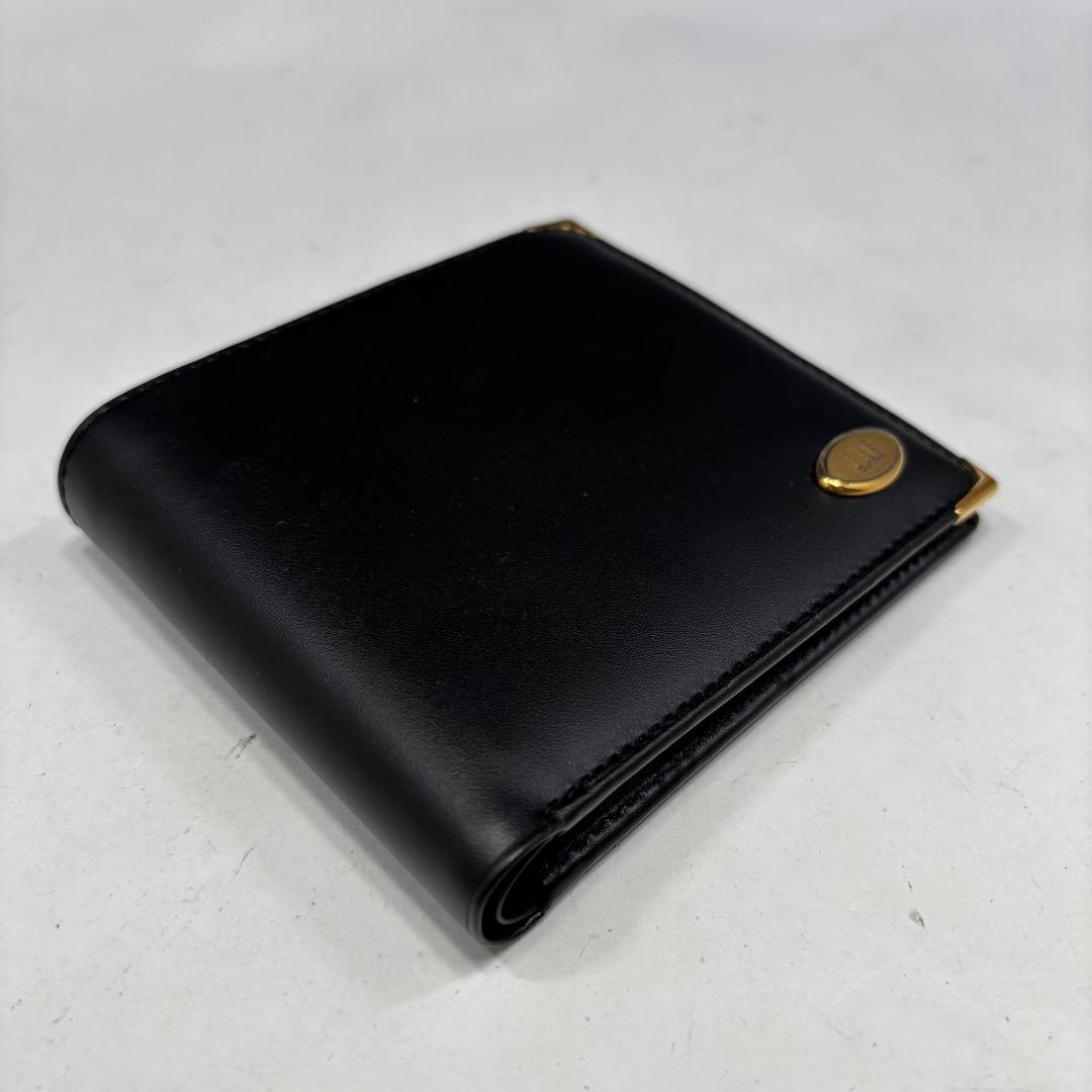 未使用【ダンヒル本物】2つ折り財布/ALFRED DUNHILL/レザー/黒