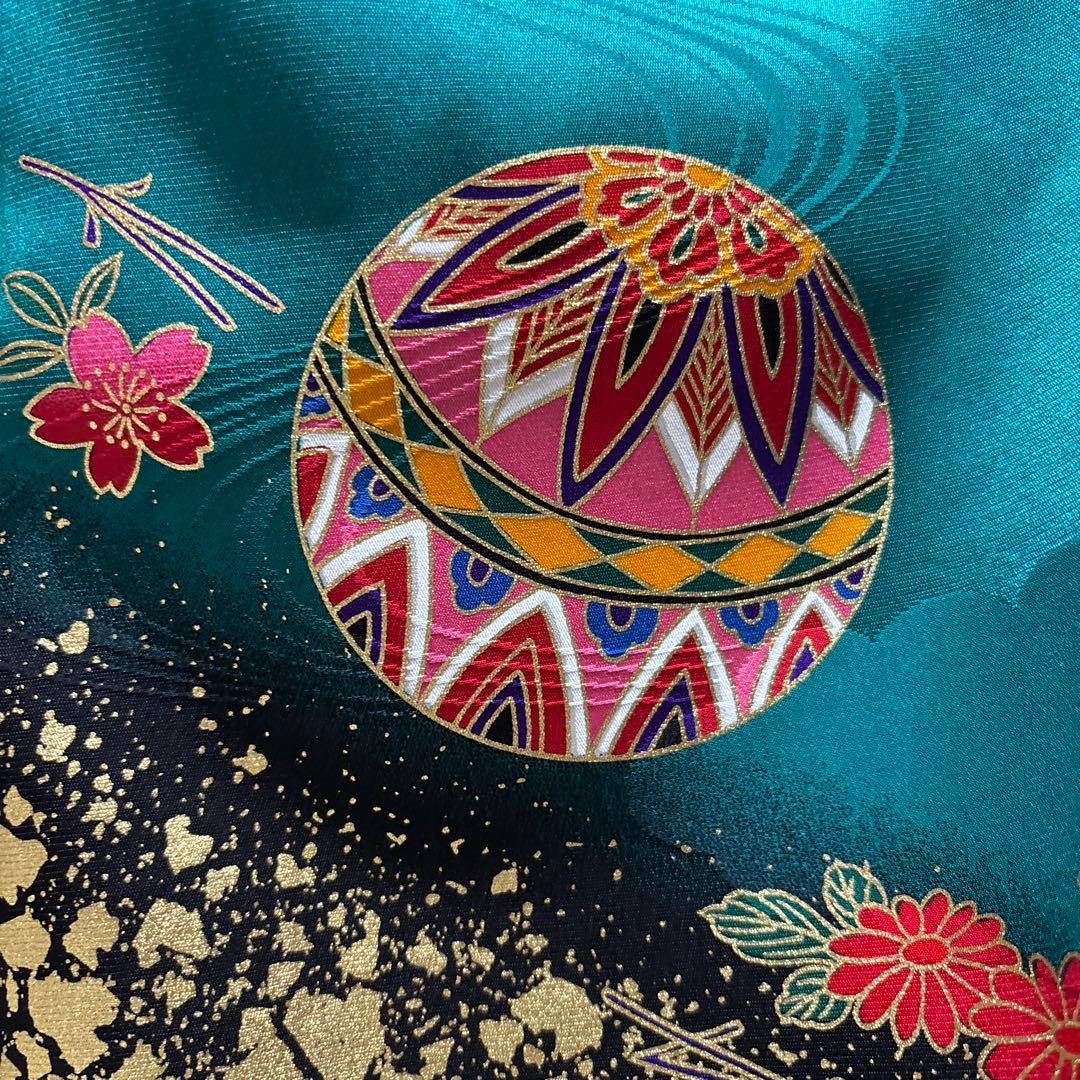 七五三　着物セット　7歳　ダークグリーン　美品