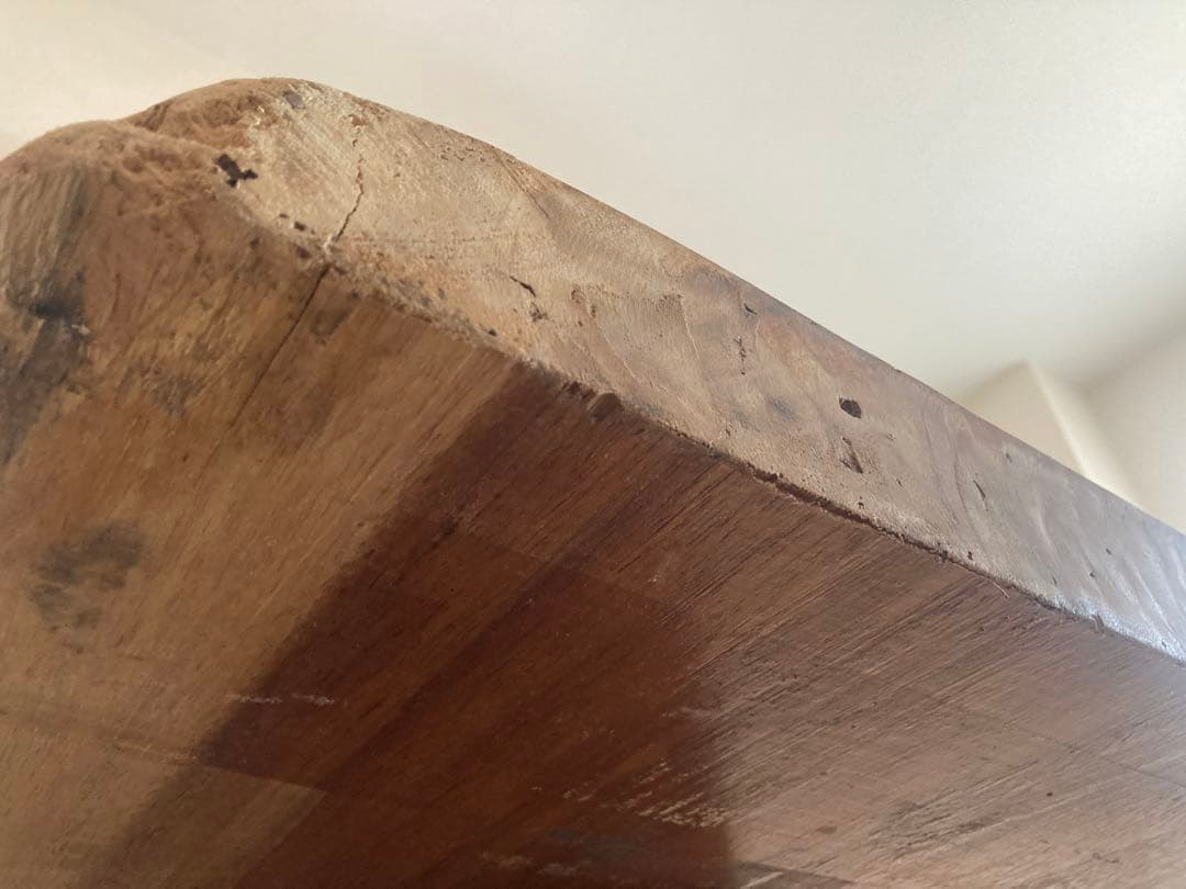 送料込○太いラインが美しいモンキーポッド貴重な一枚板テーブル天板