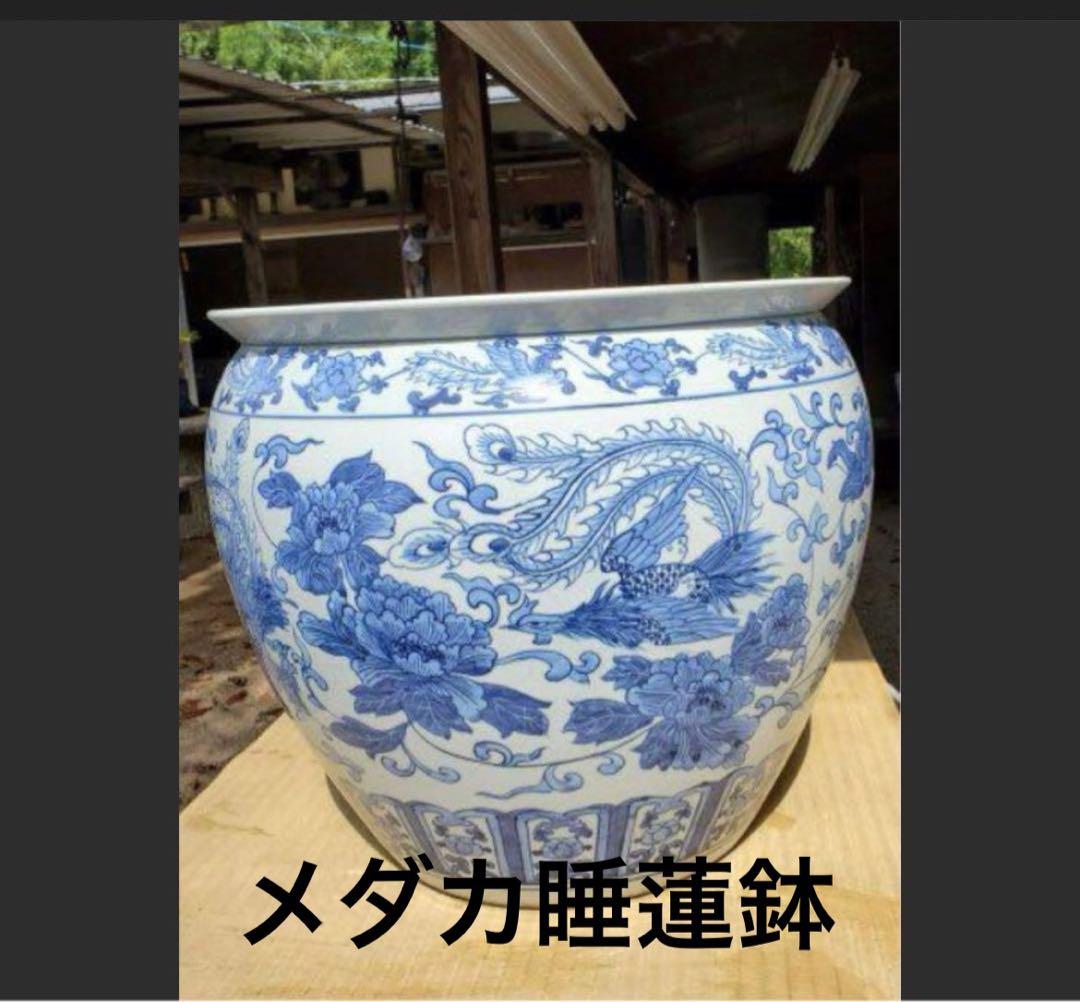 めだか鉢　睡蓮鉢　景徳鎮　高さ40センチ