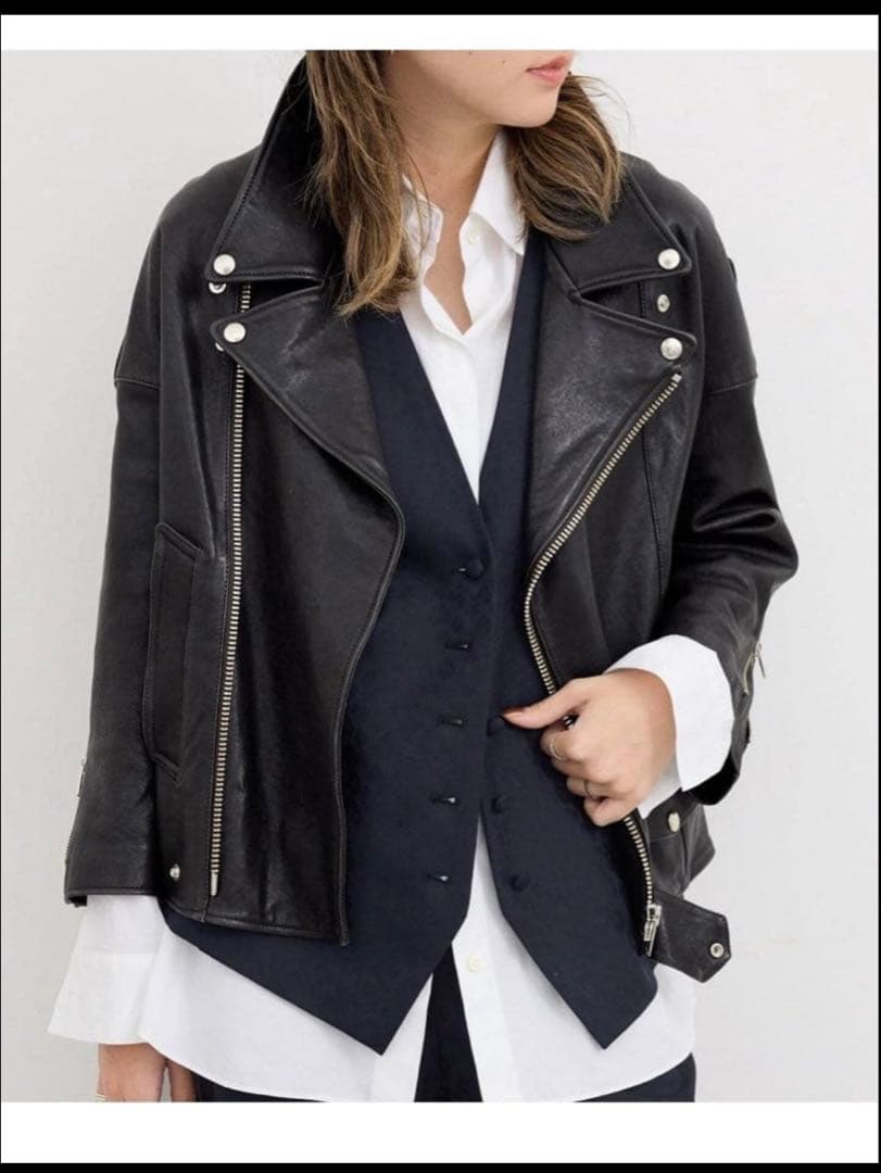 アパルトモンLisiereリジエール　ライダースジャケット 34 ブラック