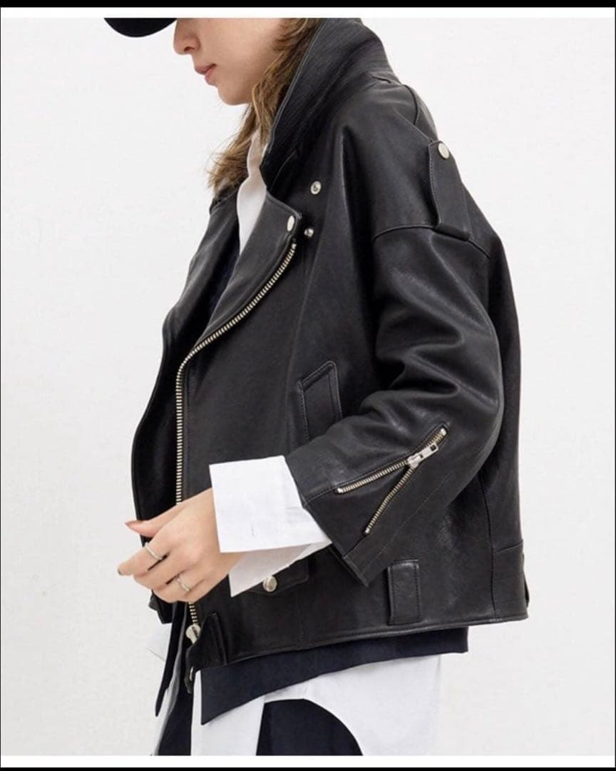 アパルトモンLisiereリジエール　ライダースジャケット 34 ブラック