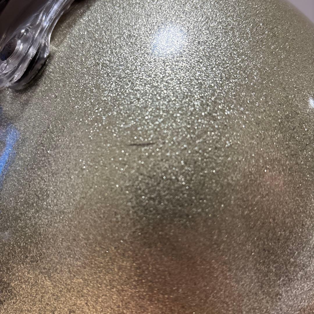 しーたろ　ゴールドラメ仕上げ ジェットヘルメット ミラーシールド付き