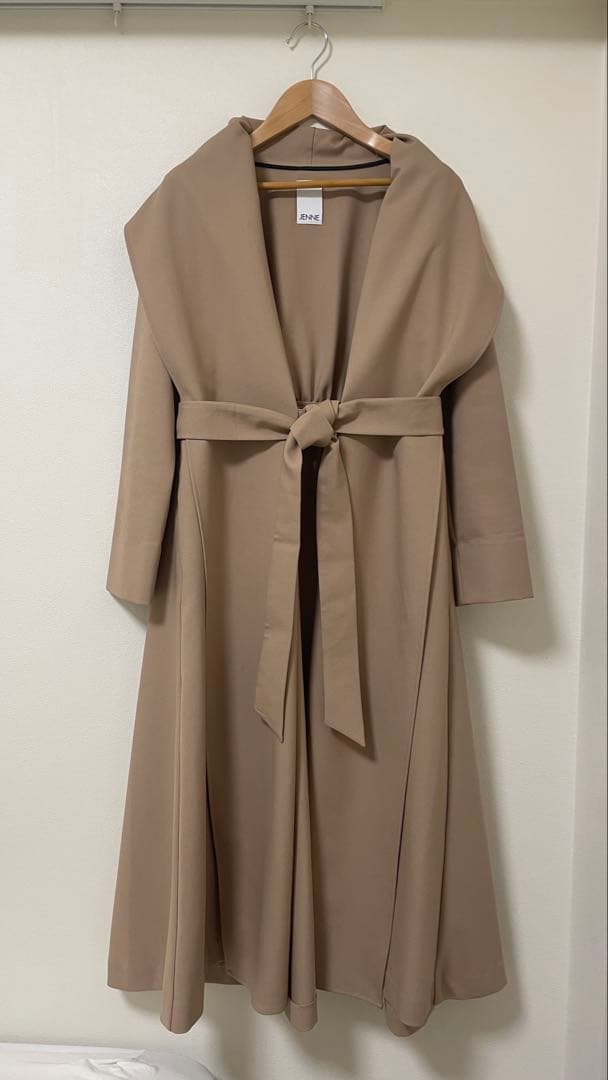 JENNE ショールカラーオードリコート Sベージュ