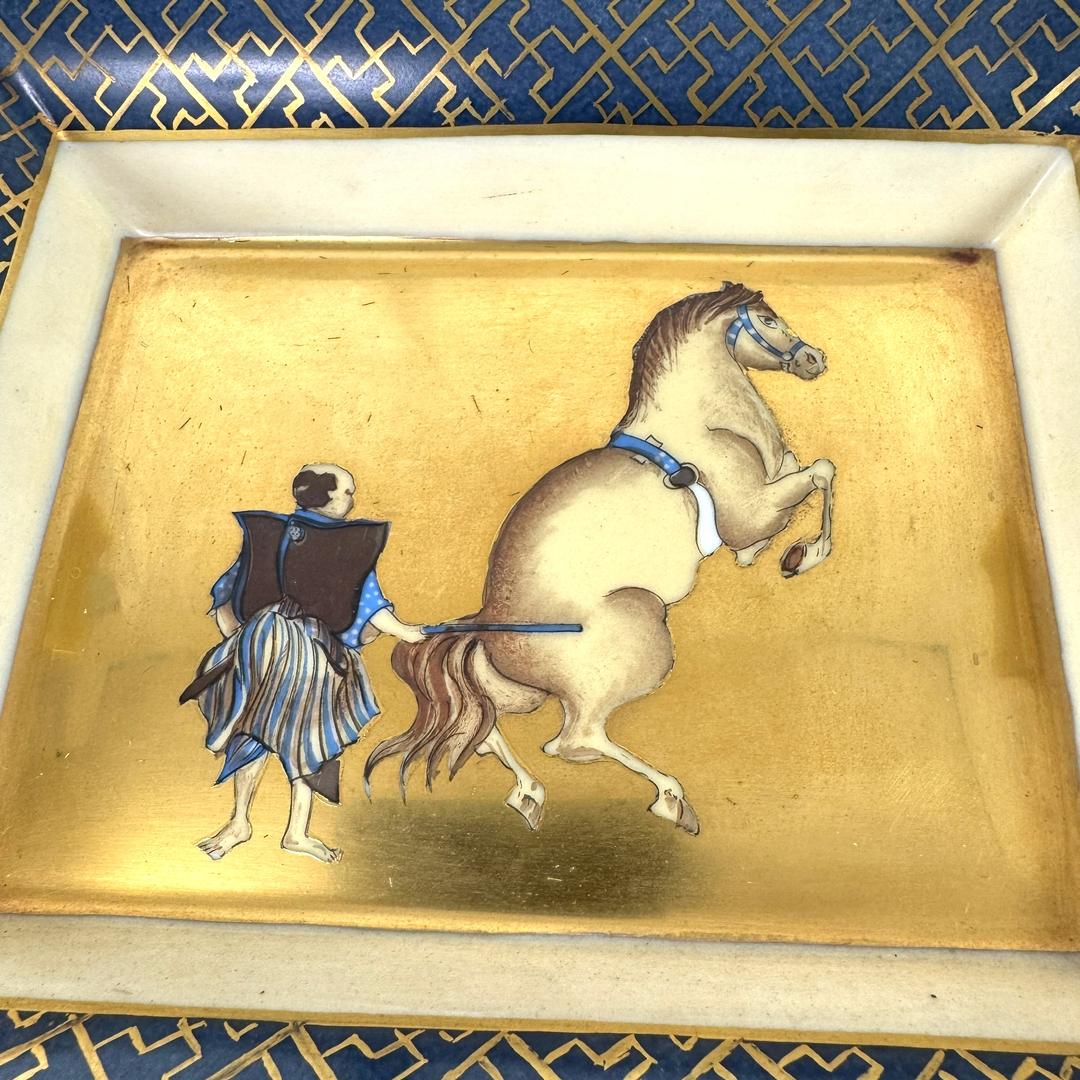 ■エルメス■アッシュトレイ■灰皿■磁器■武士■侍■J0398