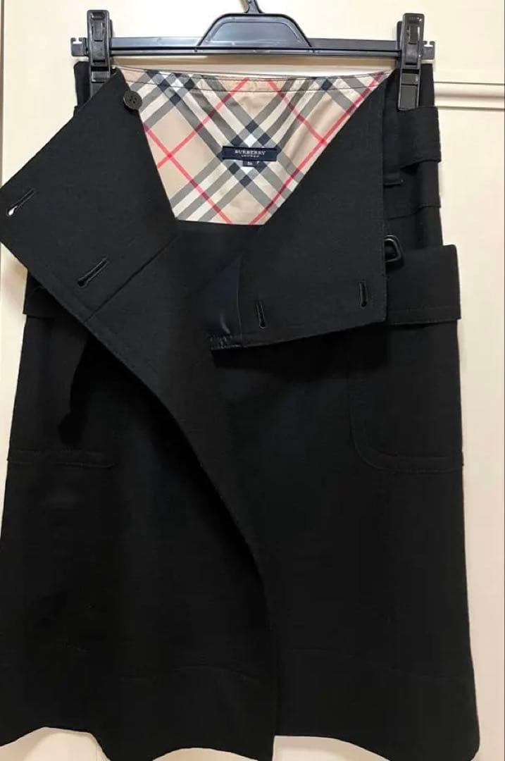 BURBERRYバーバリー三陽商会黒ウールスカート超美品