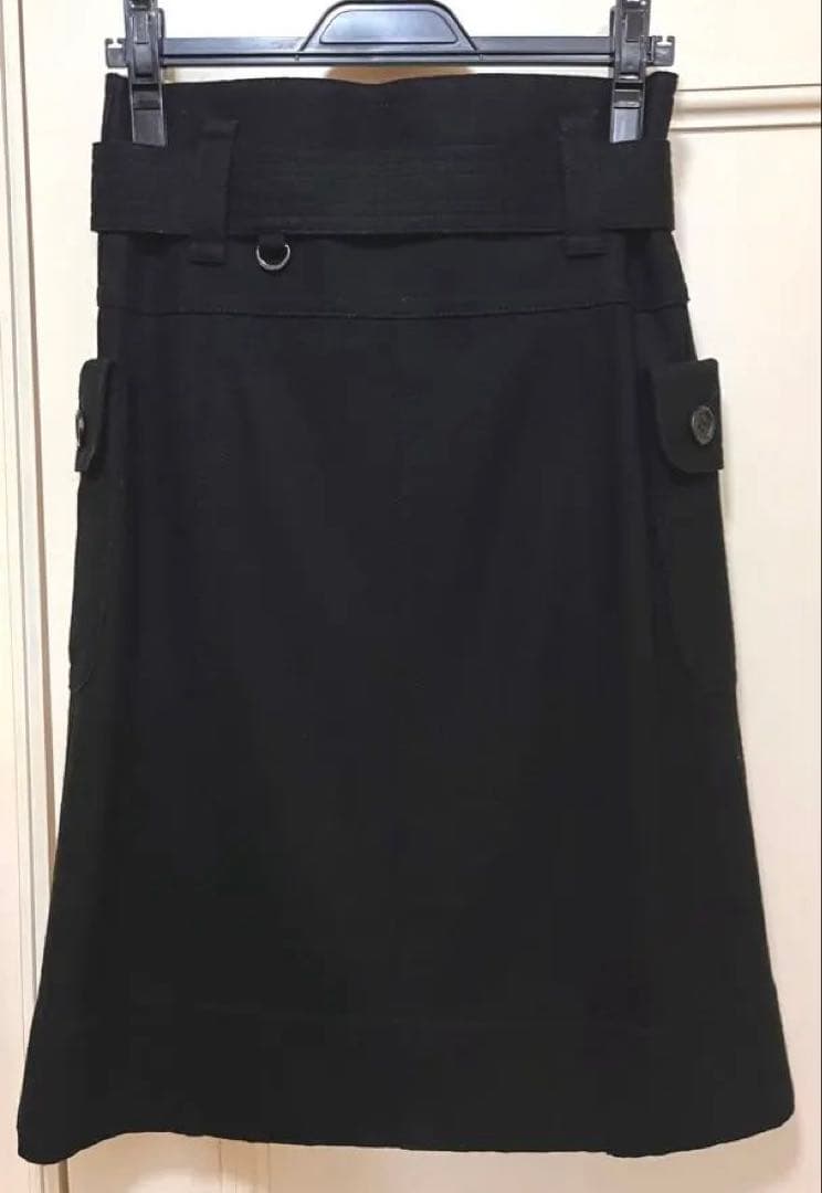 BURBERRYバーバリー三陽商会黒ウールスカート超美品