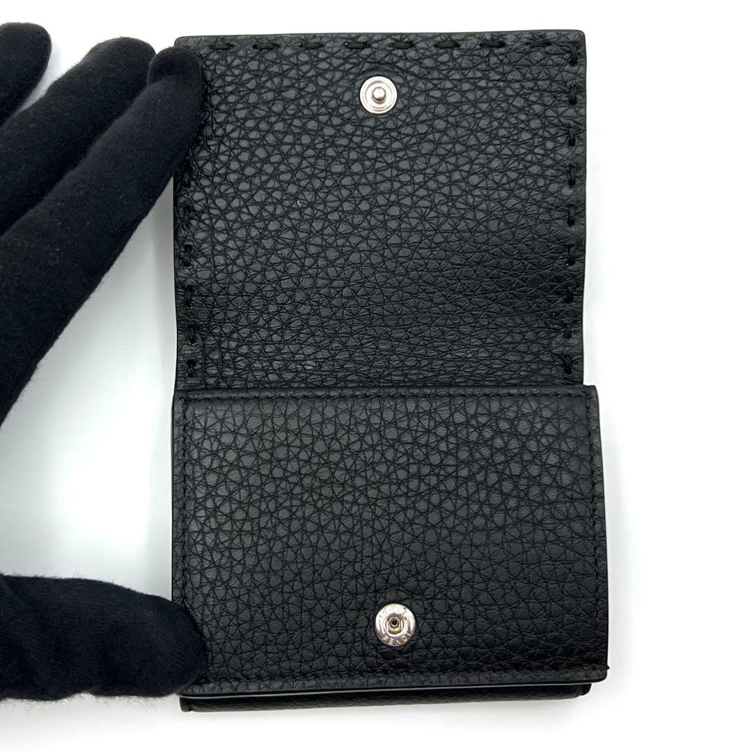 【未使用級】フェンディ セレリア 三つ折り財布 ブラック レディース