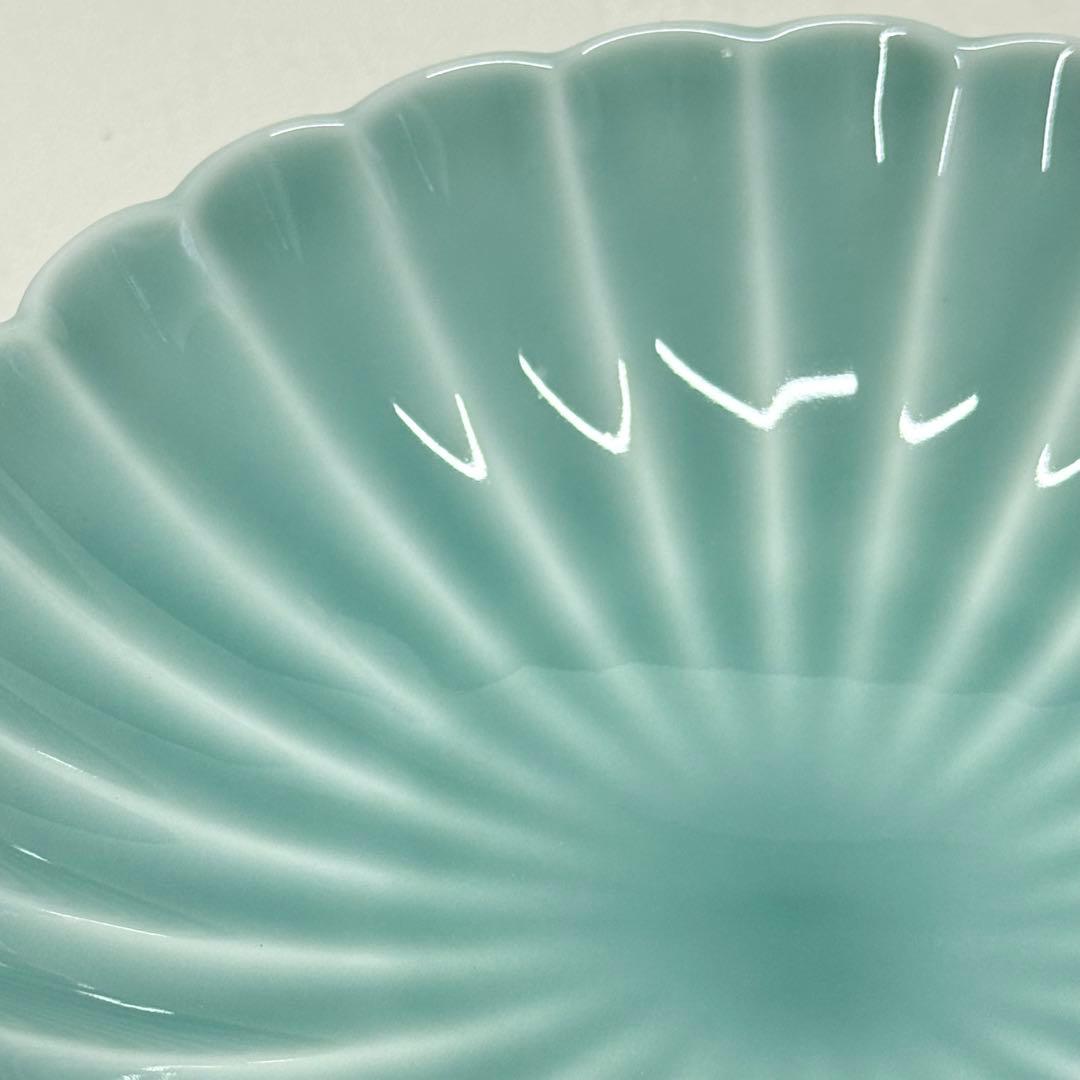 未使用 深川製磁 青磁 菊割小付揃 菊花 5枚セット