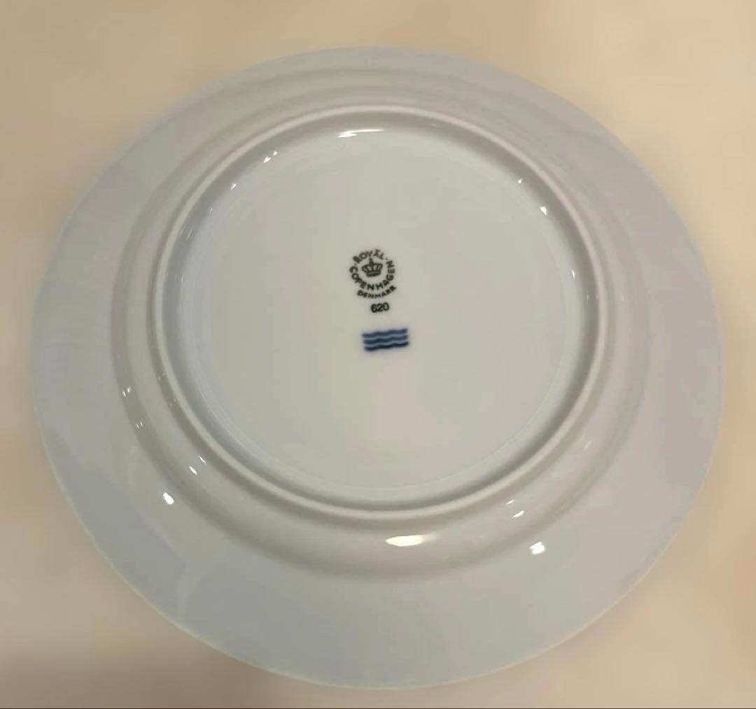 ロイヤルコペンハーゲンホワイトフルーテッド ハーフレース プレート19cm 4枚