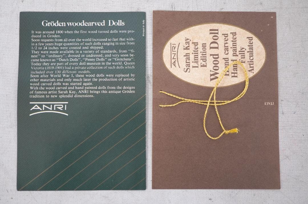 【M2512-27】ANRI アンリ Wood Doll 木彫 人形 サラ ケイ