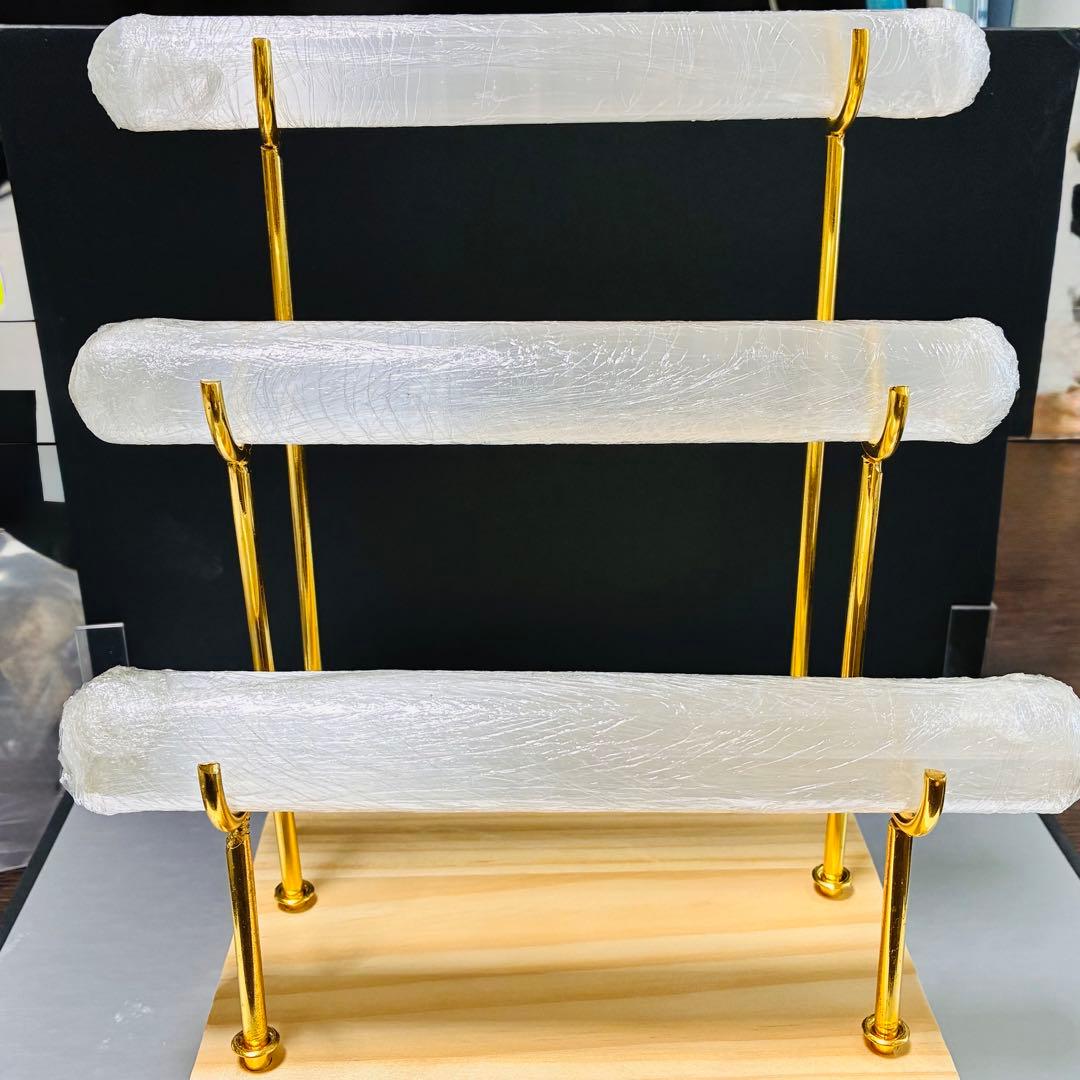 新品 セレナイト 天然石ブレスレット台座 3段2台