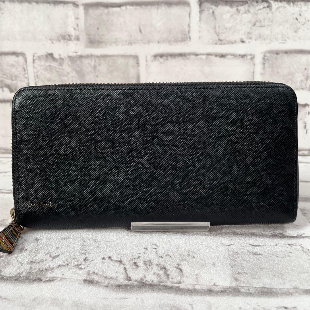 極美品✨ポールスミス　長財布　ジップストローグレイン2　ラウンドファスナー　黒
