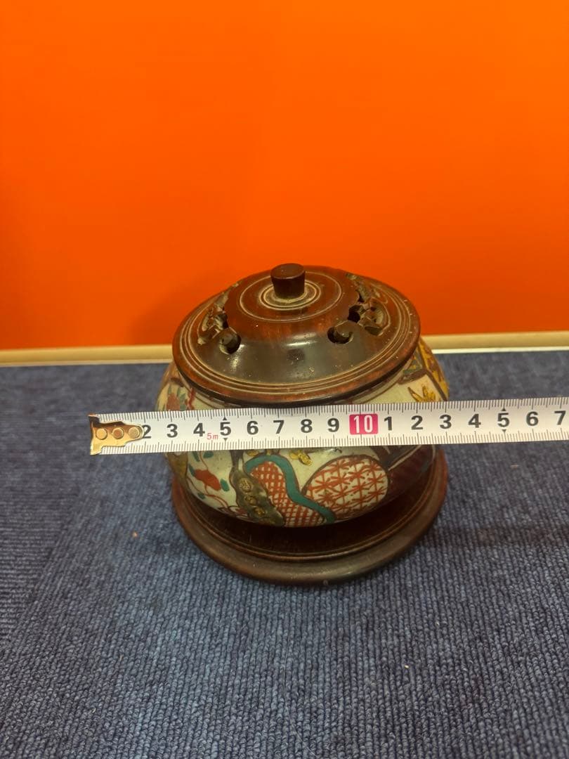 1678 中国骨董　呉須赤絵　香炉　時代物