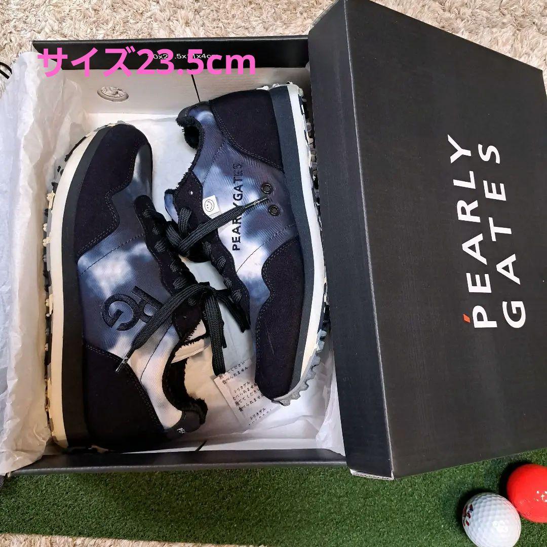 【PEARLY GATES】 ゴルフシューズ ネイビー23.5cm 中敷き未使用