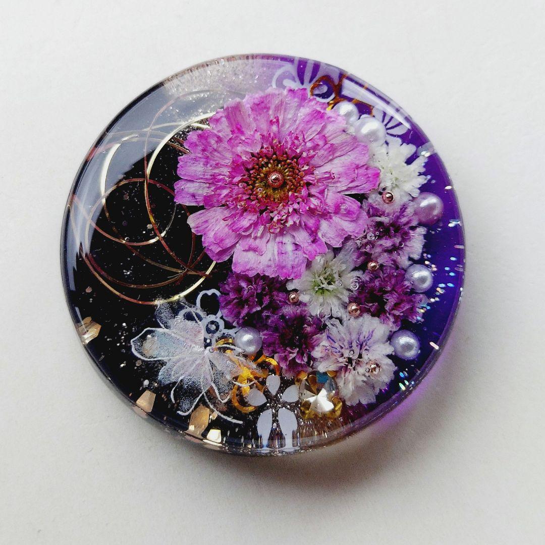 【1696】レジン　マトリカリア　ヘアゴム　ポニーフック　ブロ―チ　ハンドメイド