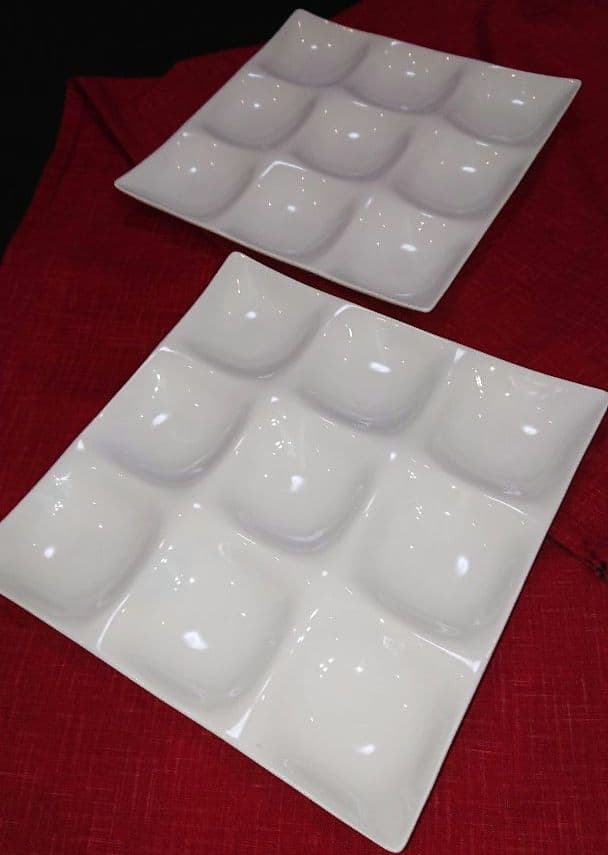 ♥ビュッフェプレート９品皿⬛ホワイトグッドデザイン賞受賞 ２大皿 ♥パーティー用