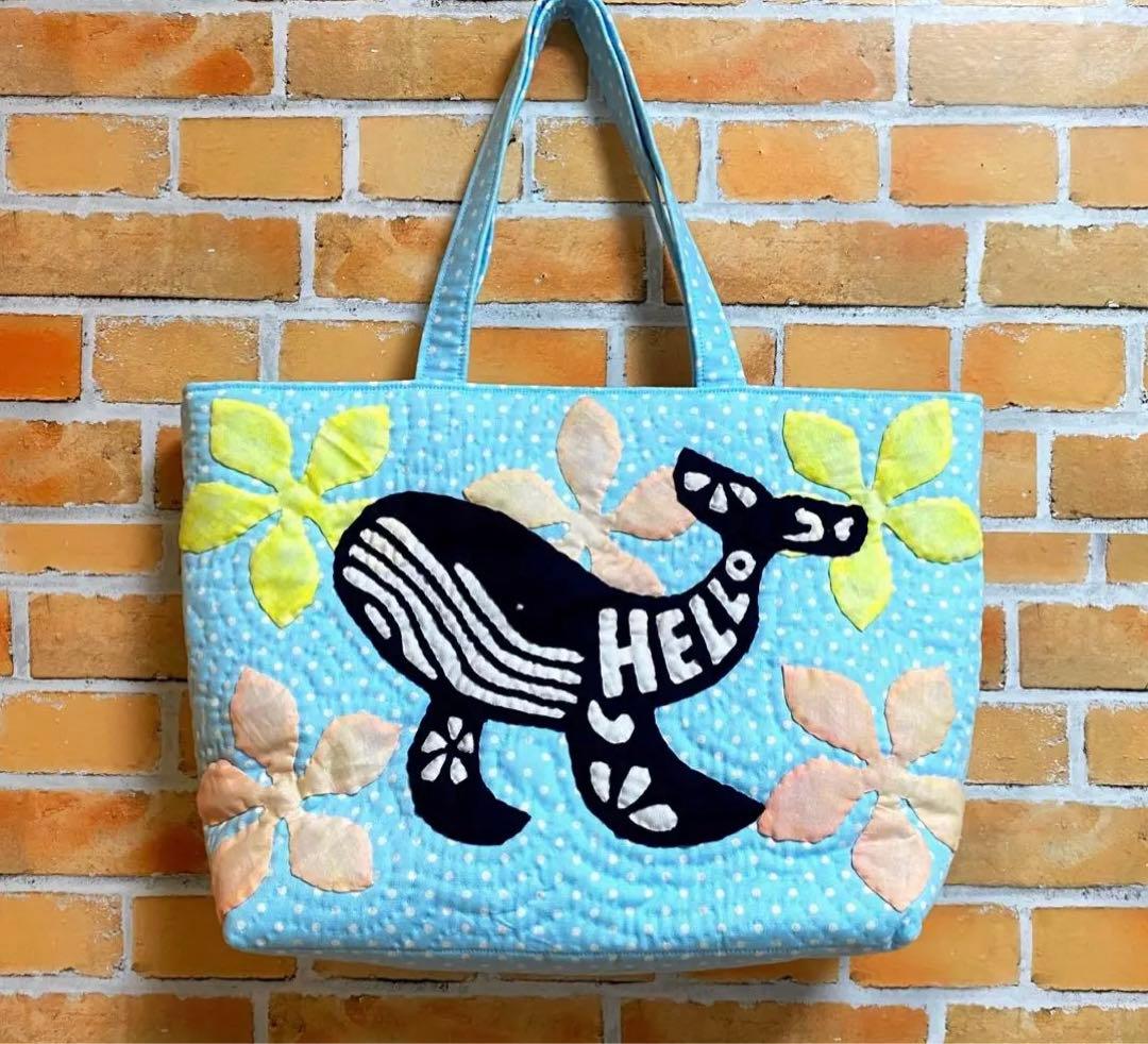 ハワイアンキルトバッグ（クジラ）