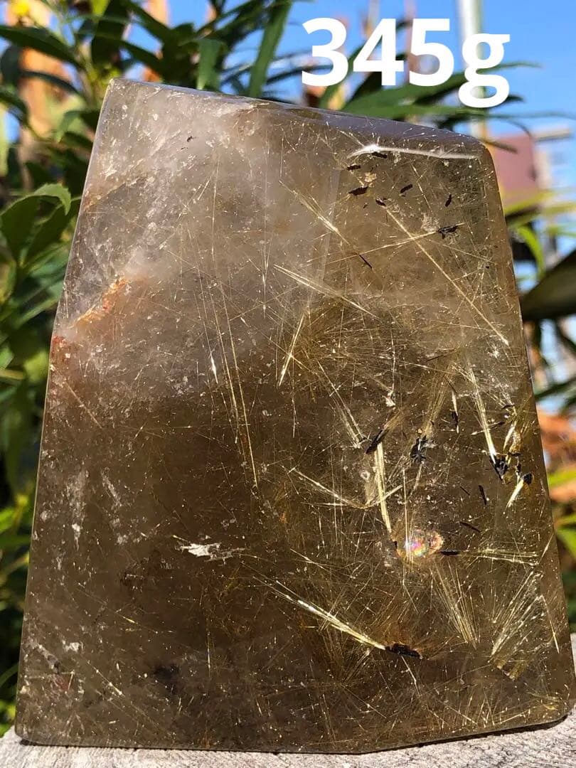 ❤️買い得　345g 観音様　最強財運超レア　強いパワー　ゴールドルチルクォーツ