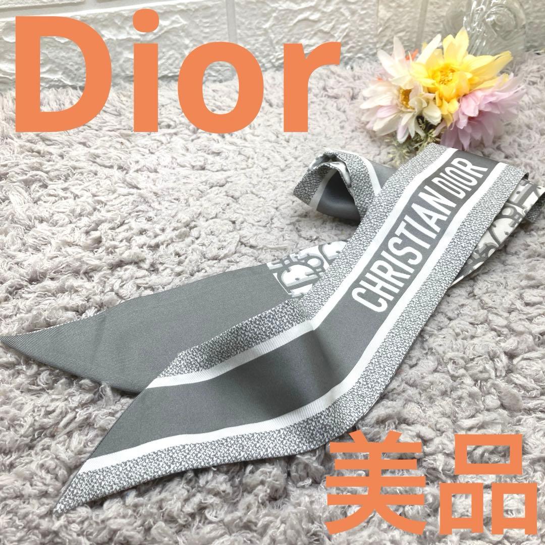 美品❣️Diorディオールトロッター ミッツァオブリーク シルクリボンスカーフ
