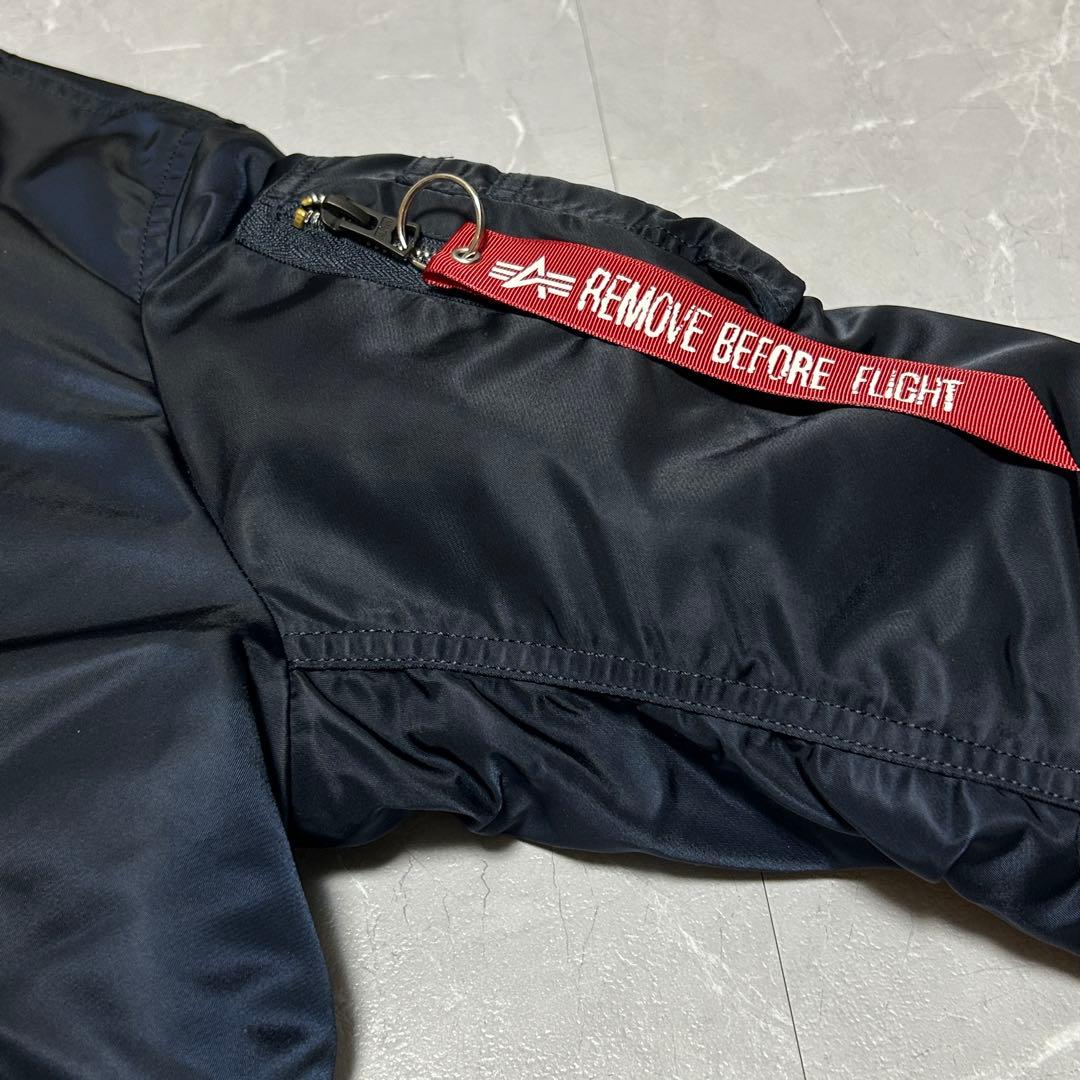 ☆新品級☆【ALPHA】MA-1 フライトジャケット ネイビー 赤タグ付き L