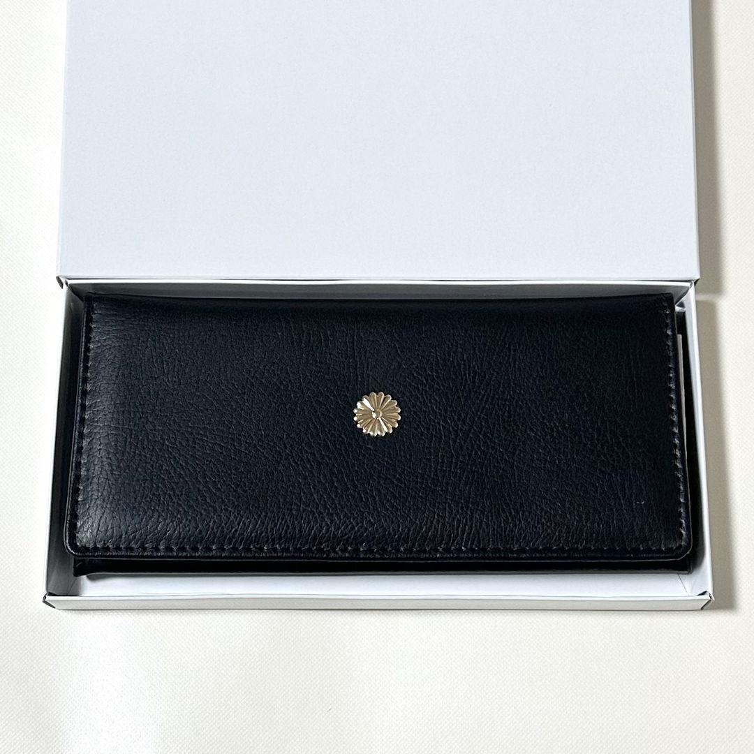 菊紋 財布 本革 黒 ブラック レザー 長財布 皇居