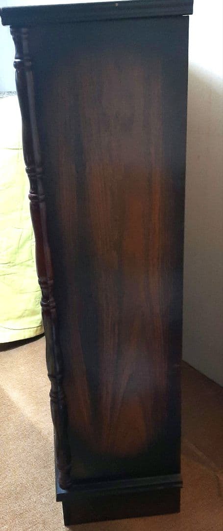 木製キャビネット サイドボード ガラス扉付き 飾り棚 リビング クラシック