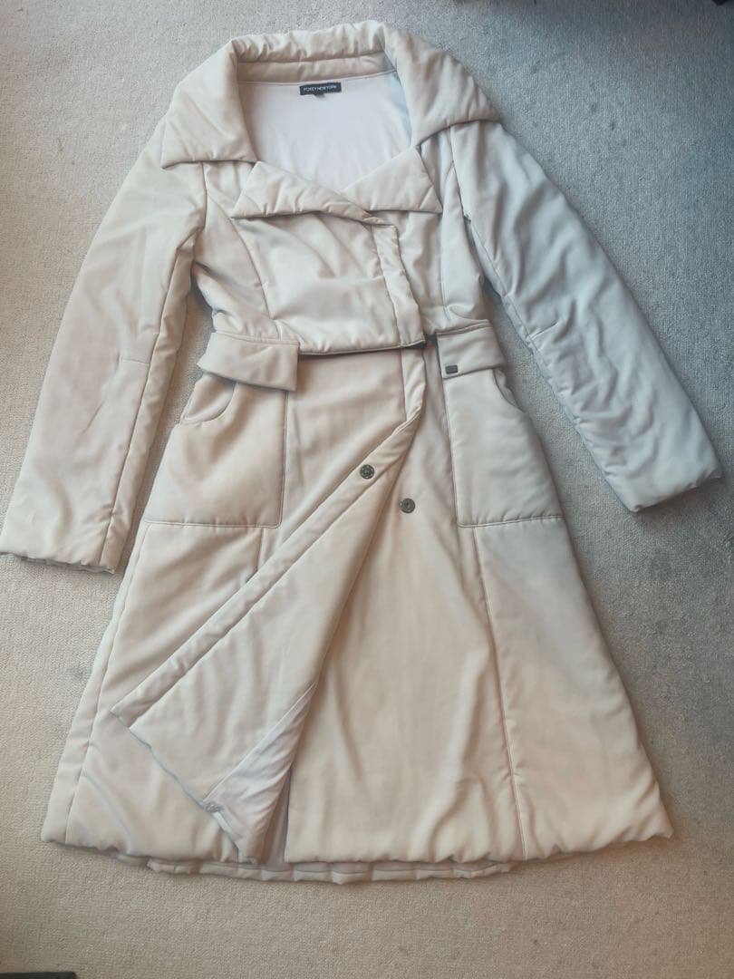 美品✨　フォクシー40 中綿コート　FOXEYロングコート　ベージュ