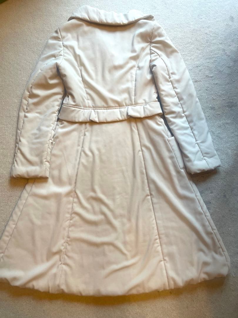 美品✨　フォクシー40 中綿コート　FOXEYロングコート　ベージュ