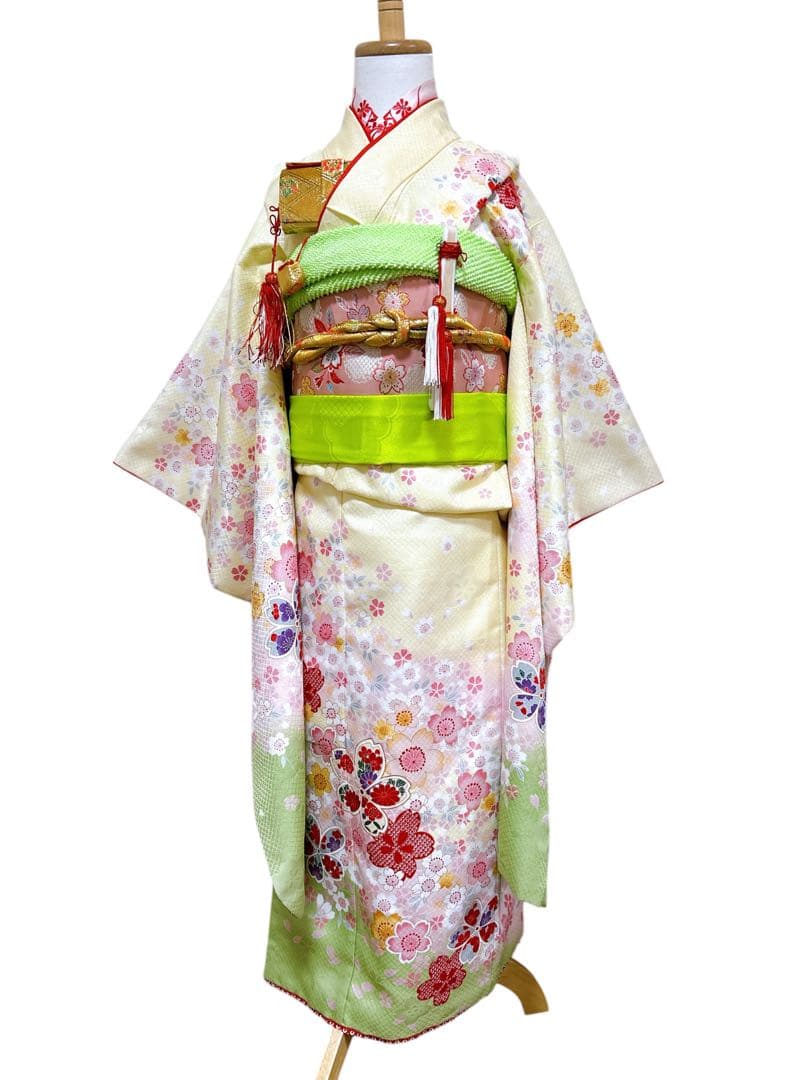 パステル黄色♡七五三　7歳　フルセット　一式　ピンク