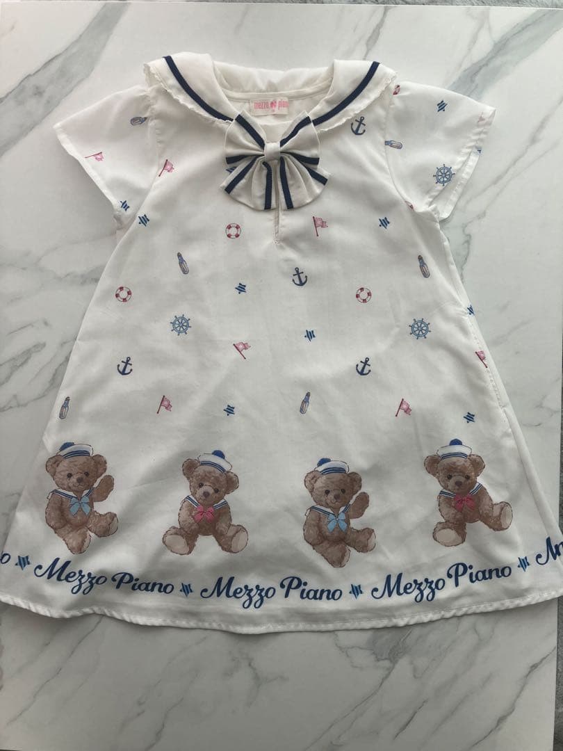 メゾピアノマリンくまセーラーワンピース