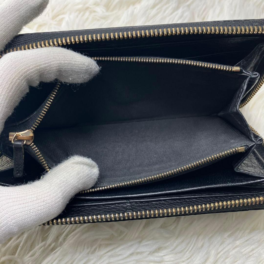 美品✨グッチ 長財布 ラウンドファスナー パイソン 蛇革 ソーホー 黒 レザー