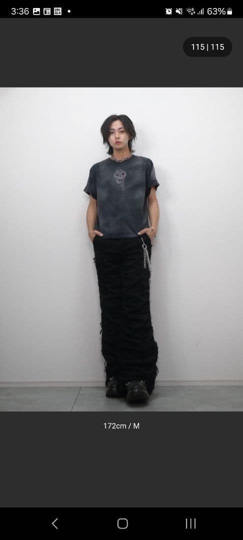 GRANCY シャーリングダメージデザインコットンパンツ S