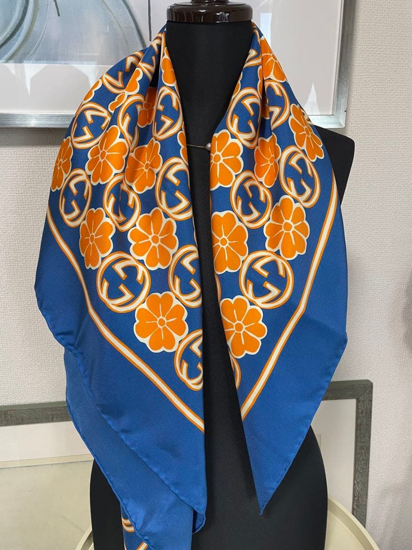 グッチ GUCCI シルクスカーフ 美品