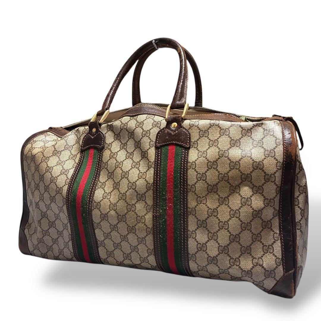 状態込み特別価格　グッチ　ボストンバッグ　gg柄　PVC シェリーライン