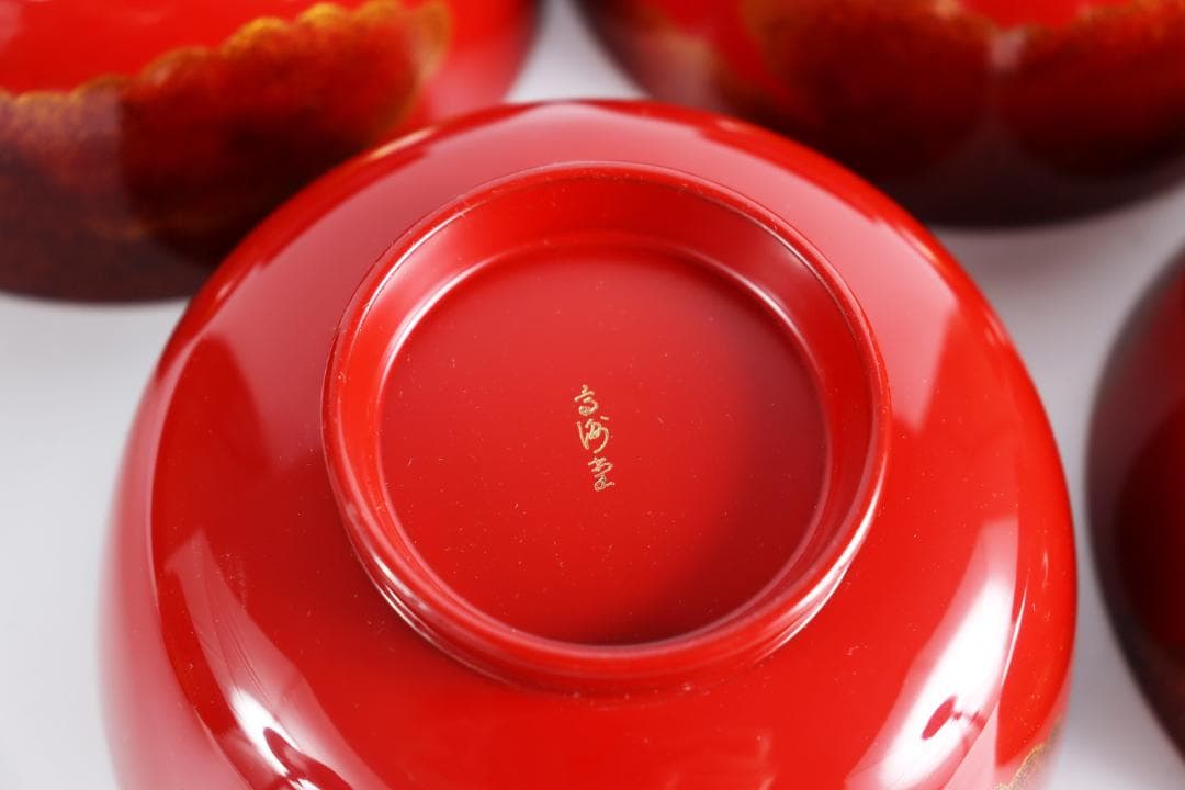 s*a様 輪島塗 大向高洲堂 雑煮椀 五客 蒔絵 正月