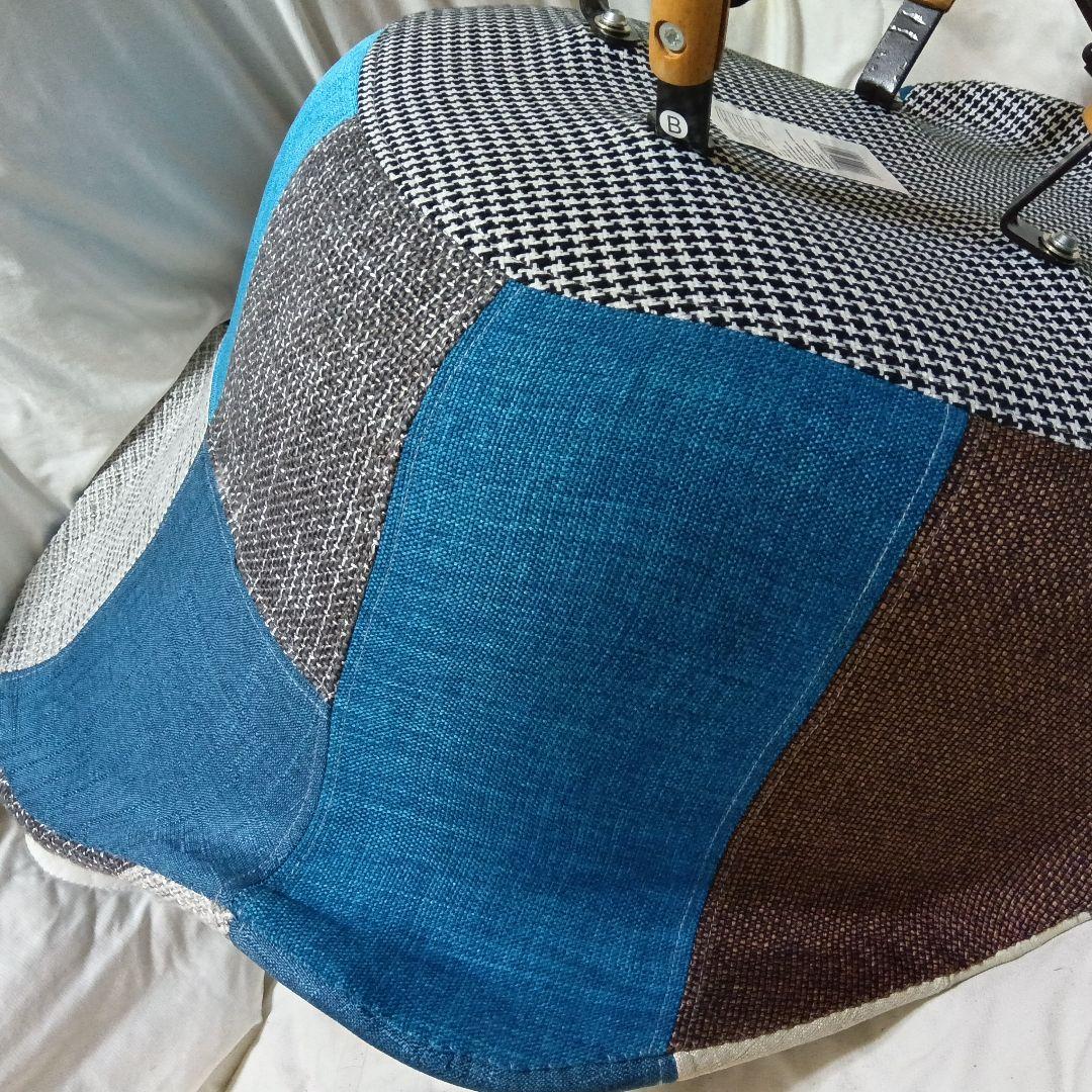 パッチワークデザイン ラウンジチェア 多色 青系