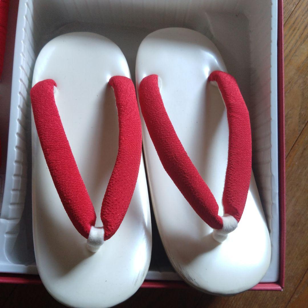 上質美品★１回使用★七歳★七五三小物セット 赤と白※草履スレあり