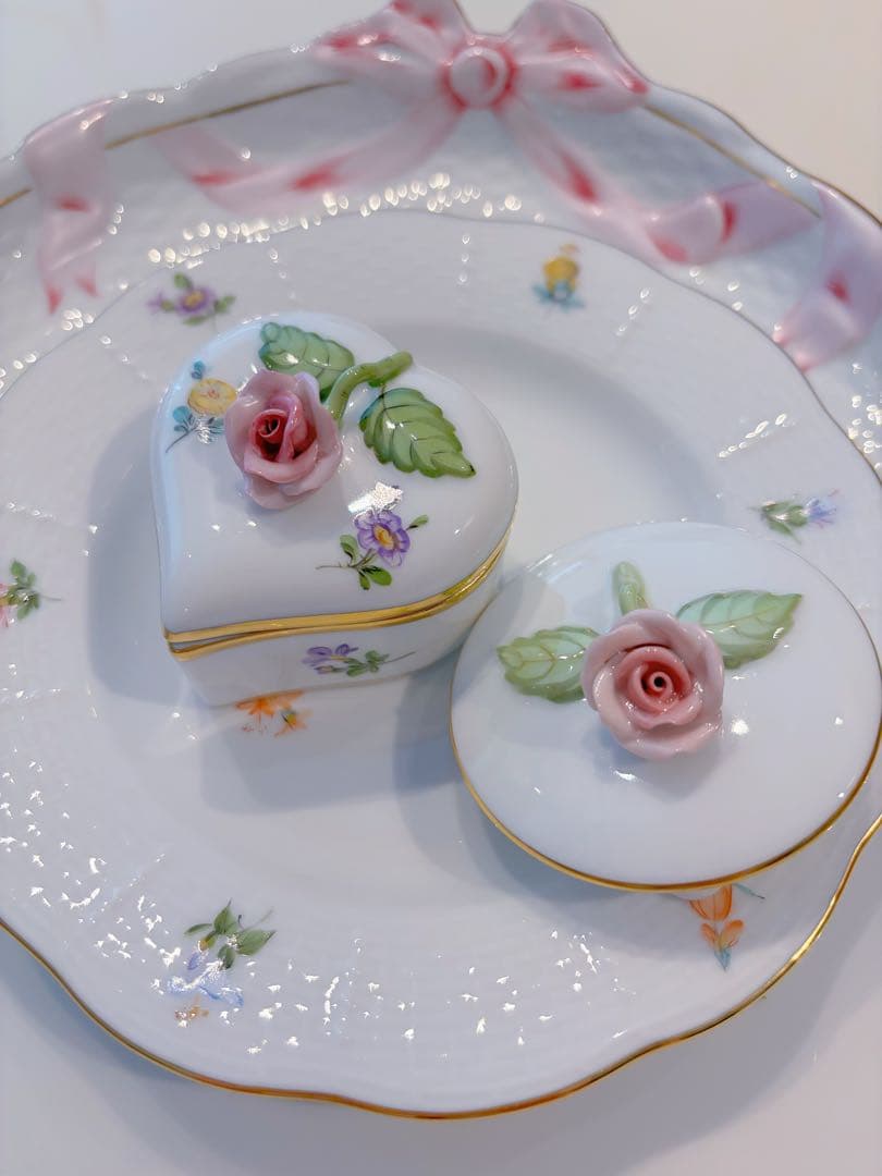 ヘレンド　ミルフルール＆エデンローズ ドラジェ3点セット