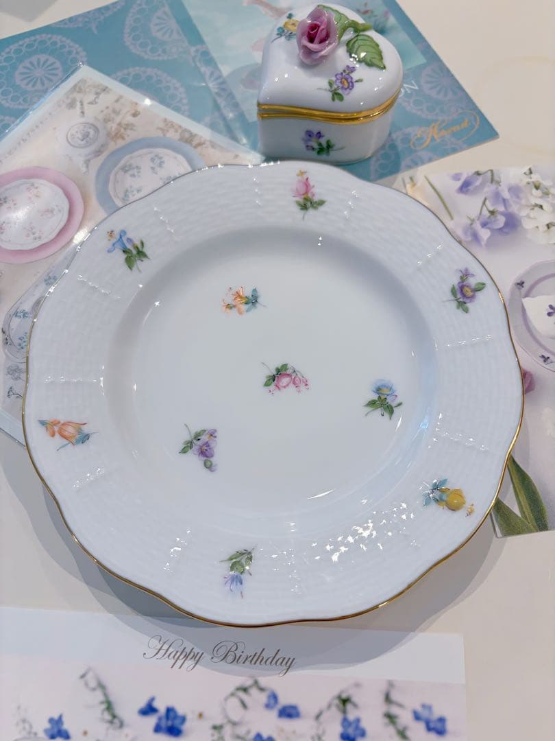 ヘレンド　ミルフルール＆エデンローズ ドラジェ3点セット