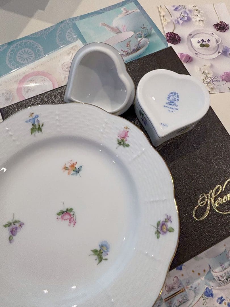 ヘレンド　ミルフルール＆エデンローズ ドラジェ3点セット