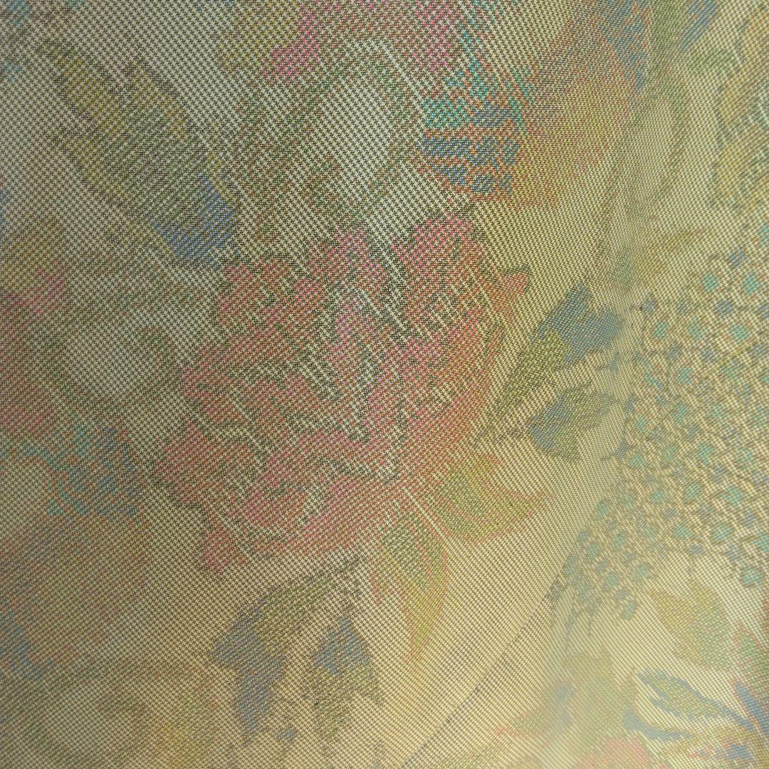 白大島紬解き生地からバイアス仕立てロングワンピースM寸