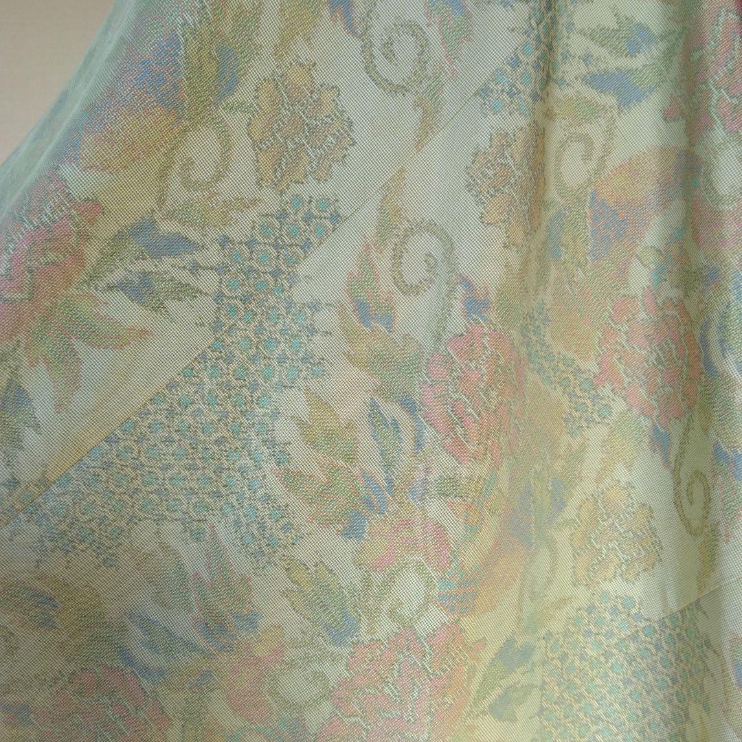 白大島紬解き生地からバイアス仕立てロングワンピースM寸