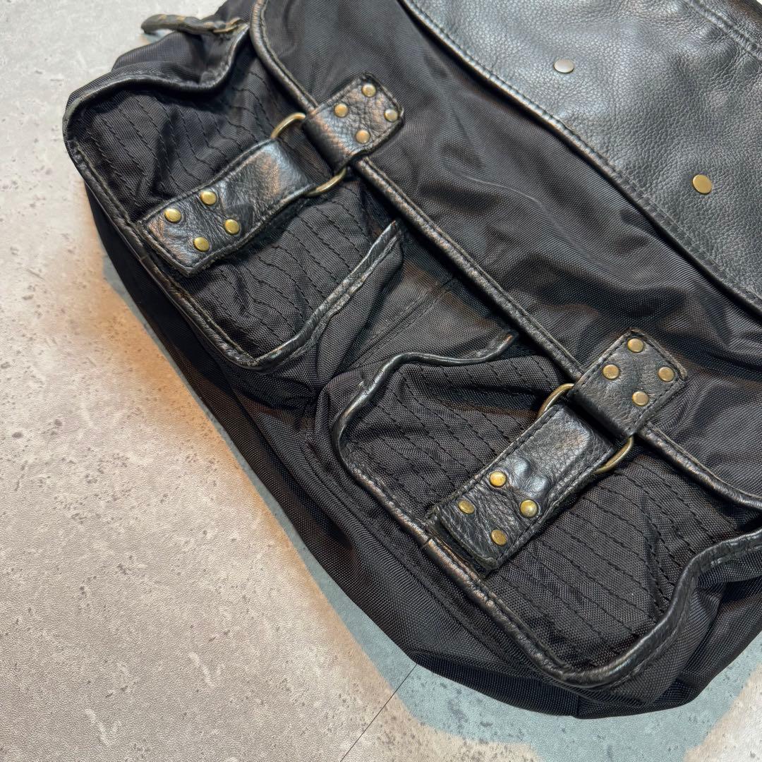 バッグ OLD DIESEL leather messenger bag black