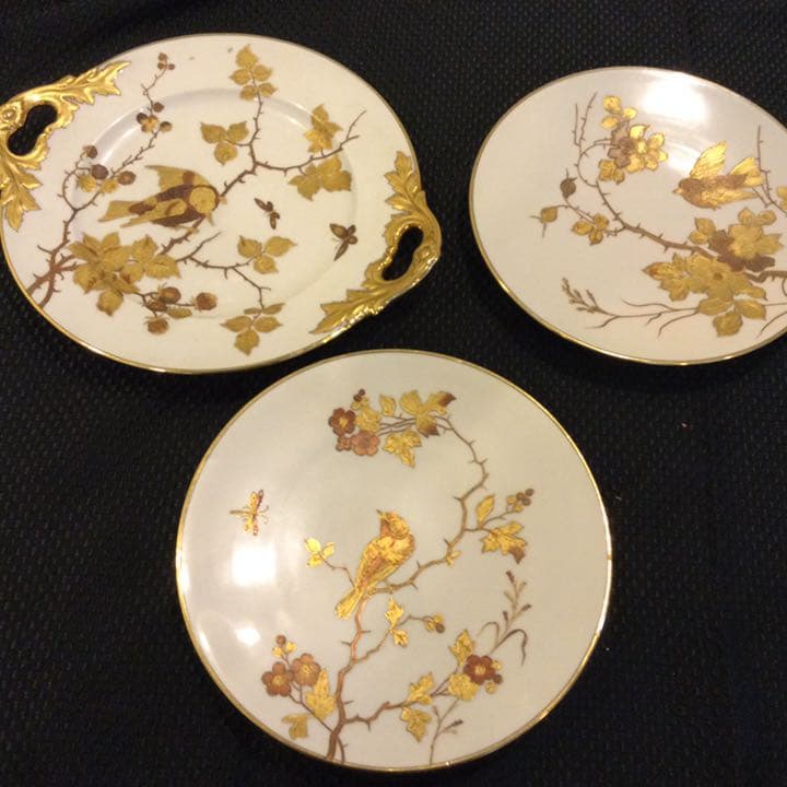 アンティーク金彩プレート 3枚セット
