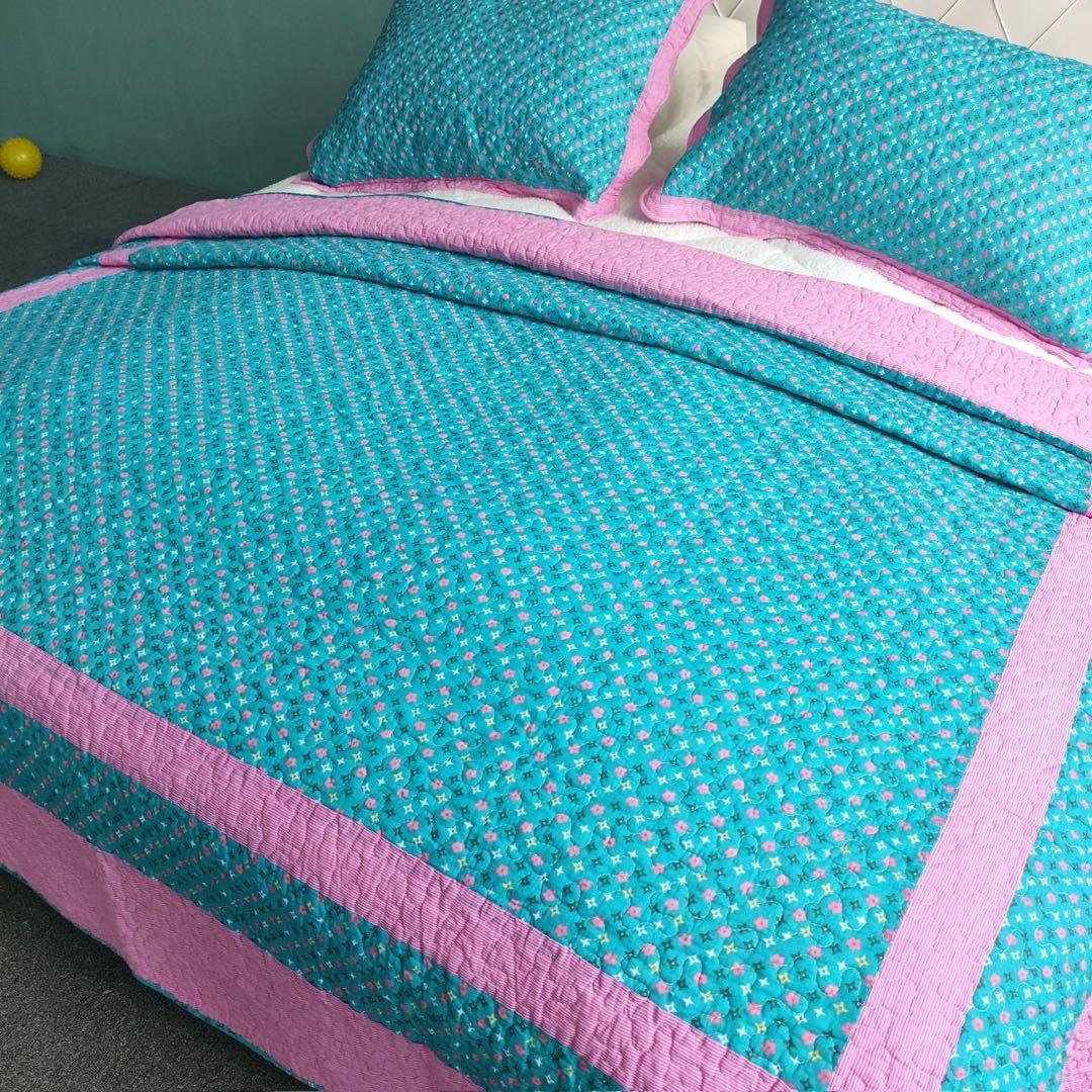 キルトベッドカバー3点セット綿マルチカバー キルティング 358