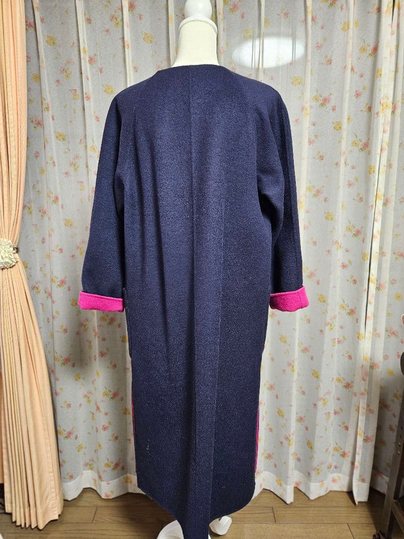 デミルクスビームス　ウール　リバーコート　リバーシブルロングコート　36美品