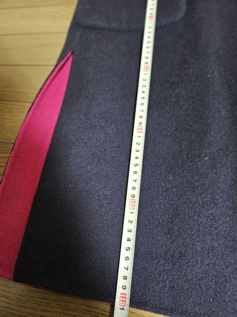 デミルクスビームス　ウール　リバーコート　リバーシブルロングコート　36美品